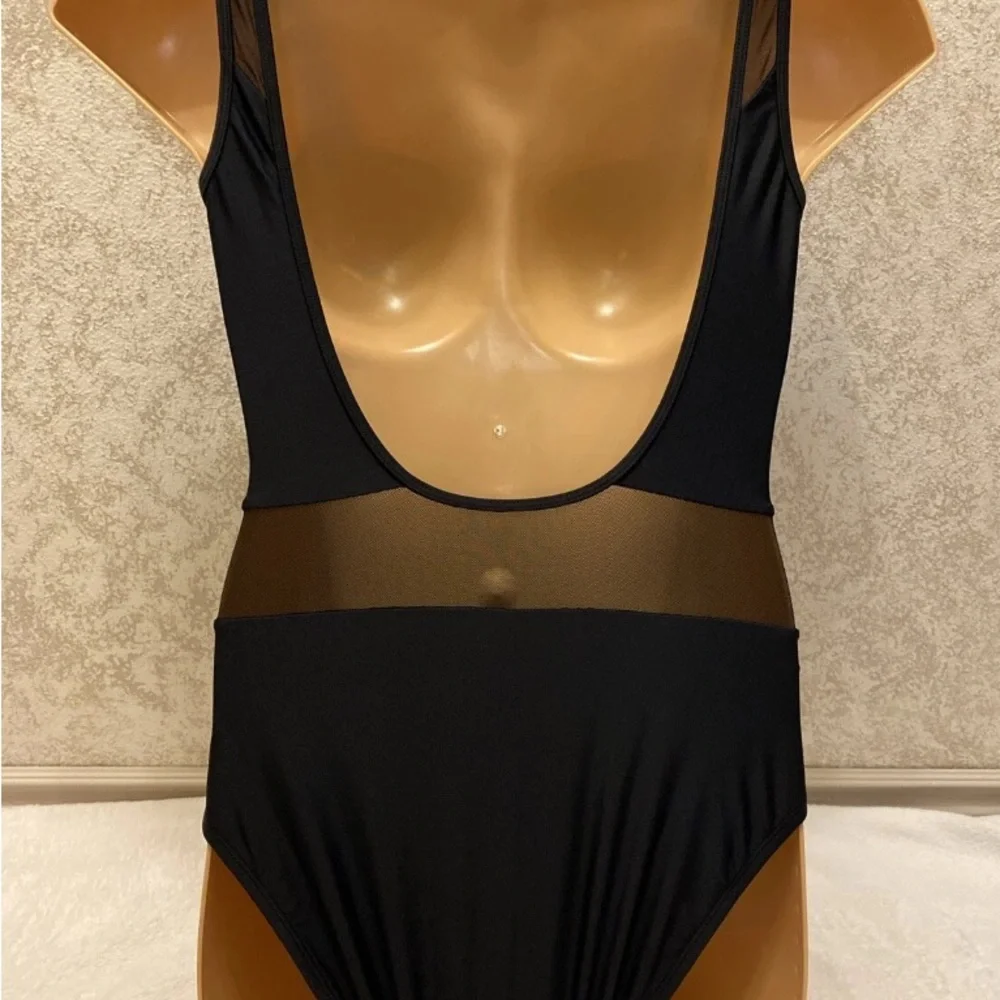 Black Mesh Panel One Piece